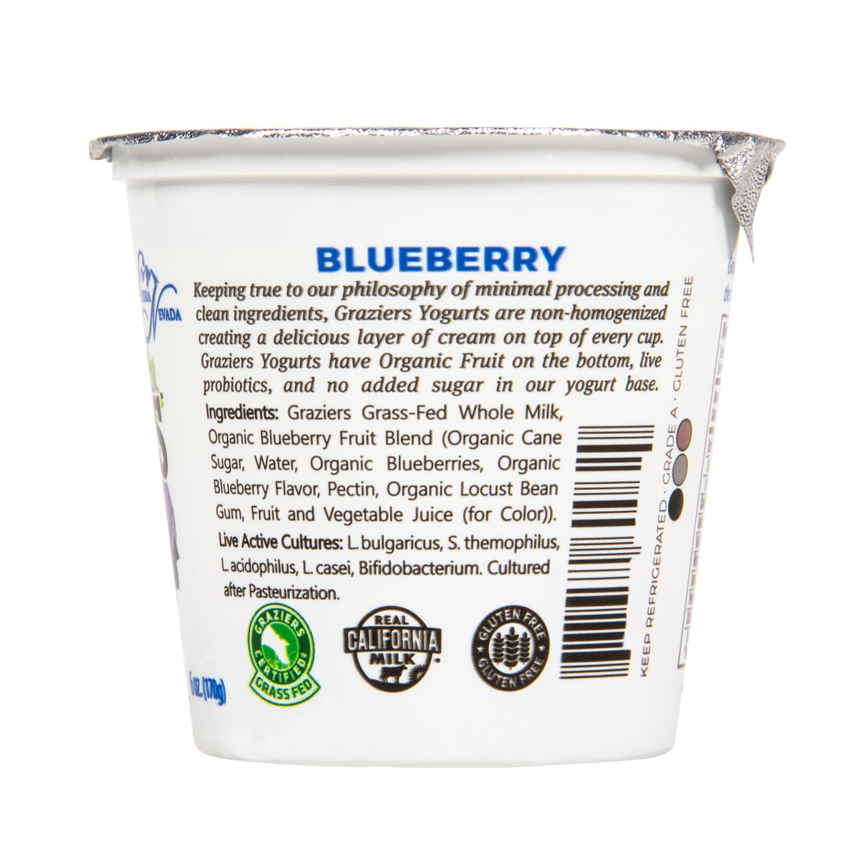Sierra Nevada Cheese Company Graziers Whole Milk Yogurt Blueberry Grass Fed Azure Standard