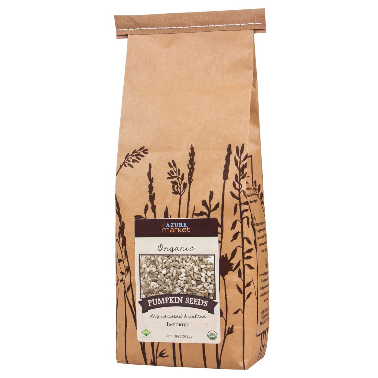 Azure Market Organics Pumpkin Seeds, Dry Roasted, Salted, Organic