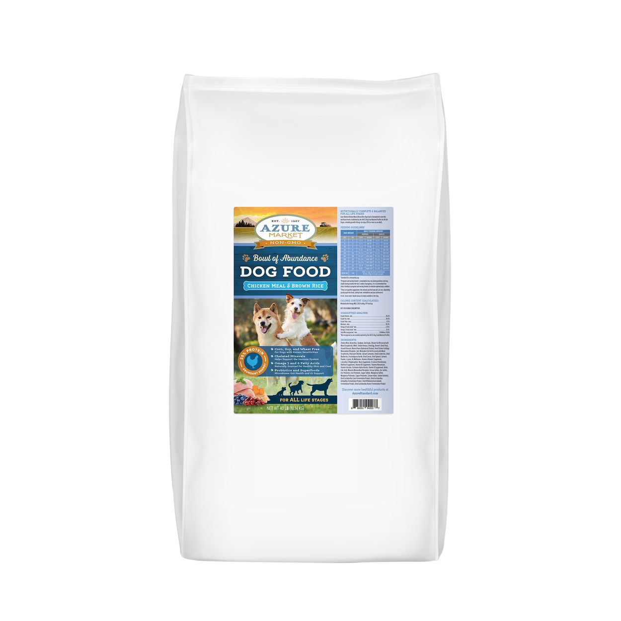 Azure Market Dog Food, All Life Stages, Chicken Meal and Brown