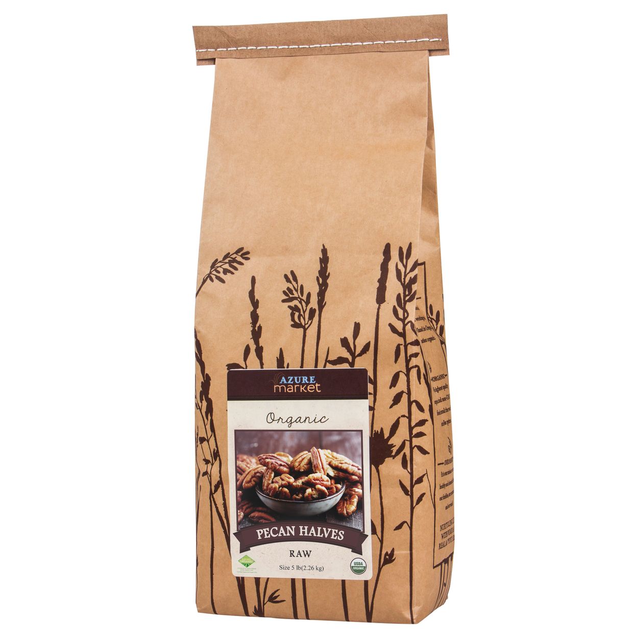 Azure Market Organics Pecans, Raw, Halves, Organic - Azure Standard
