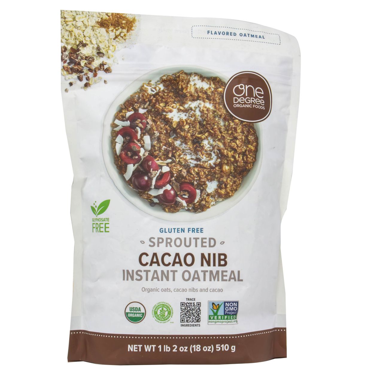 One Degree Instant Oatmeal, Sprouted Cacao Nib, Organic - Azure