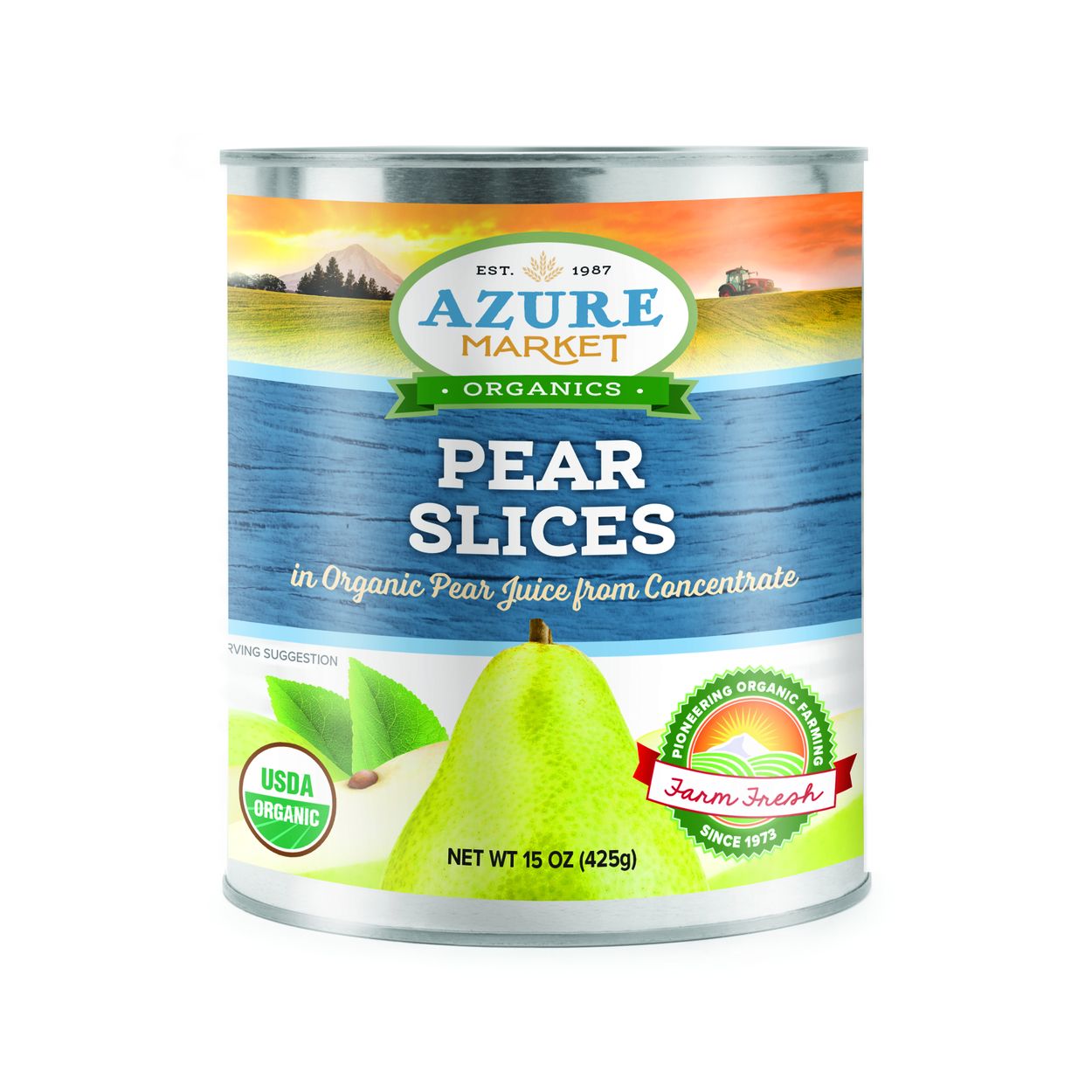 Azure Market Organics Pear Slices in Real Fruit Juice, Organic