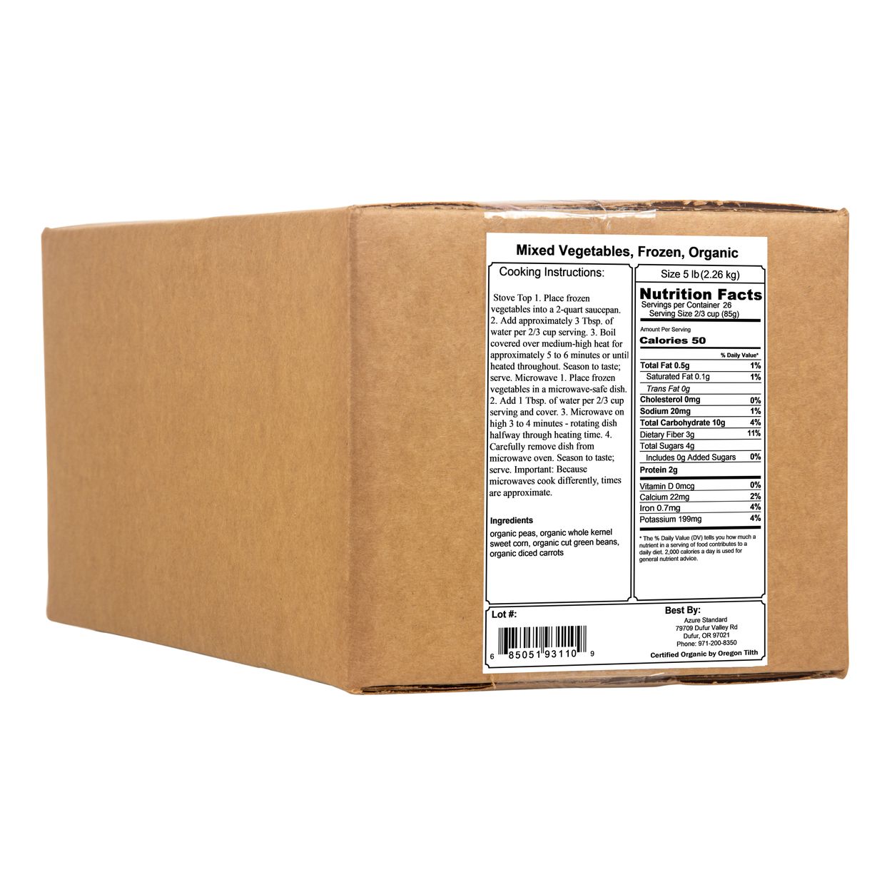 Azure Market Organics Mixed Vegetables, Frozen, Organic - Azure