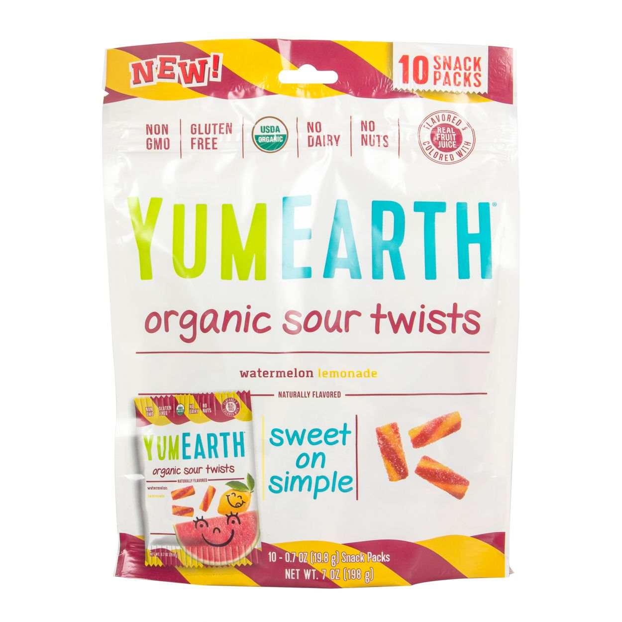 Yum Earth Sour Twists, Snack Pack, Organic - Azure Standard