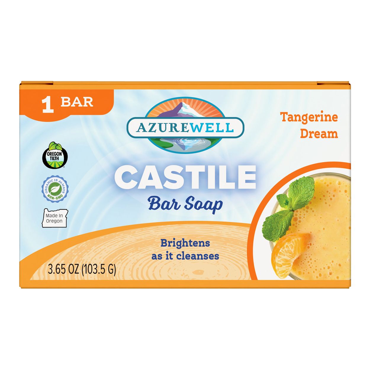 AzureWell Castile Bar Soap, Tangerine Dream, Organic - Azure Standard