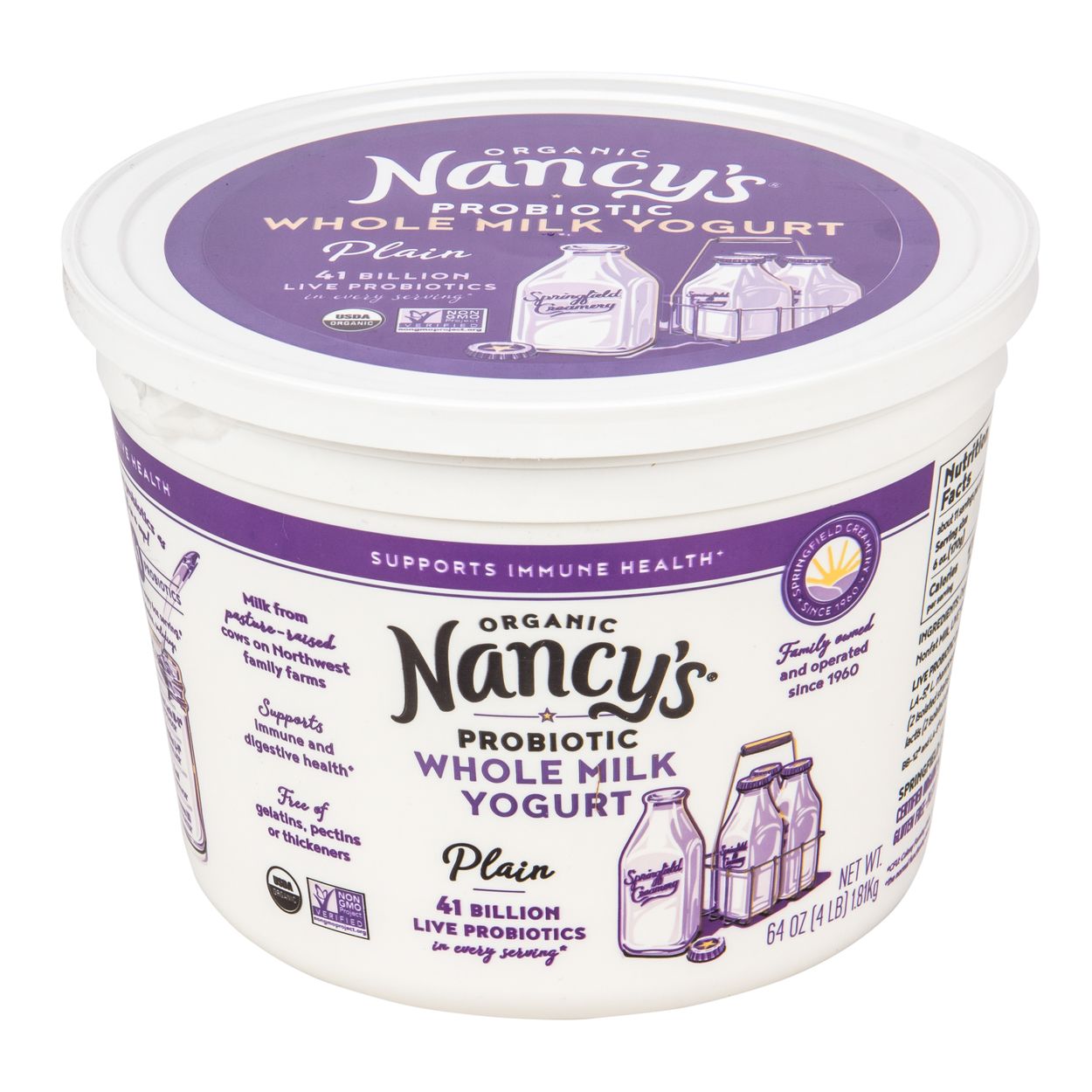 Nancy's Whole Milk Yogurt, Plain, Organic - Azure Standard