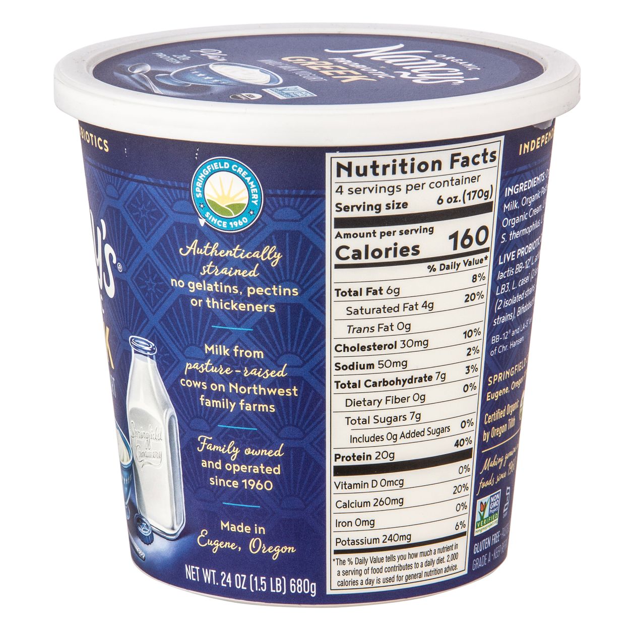 Nancy's Greek Yogurt, Whole Milk, Plain, Organic - Azure Standard