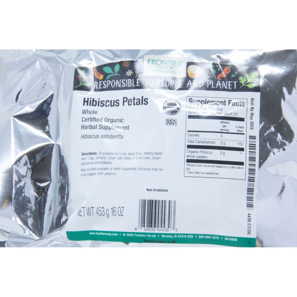 Frontier Hibiscus Flower Petals, Whole, Organic - Azure Standard