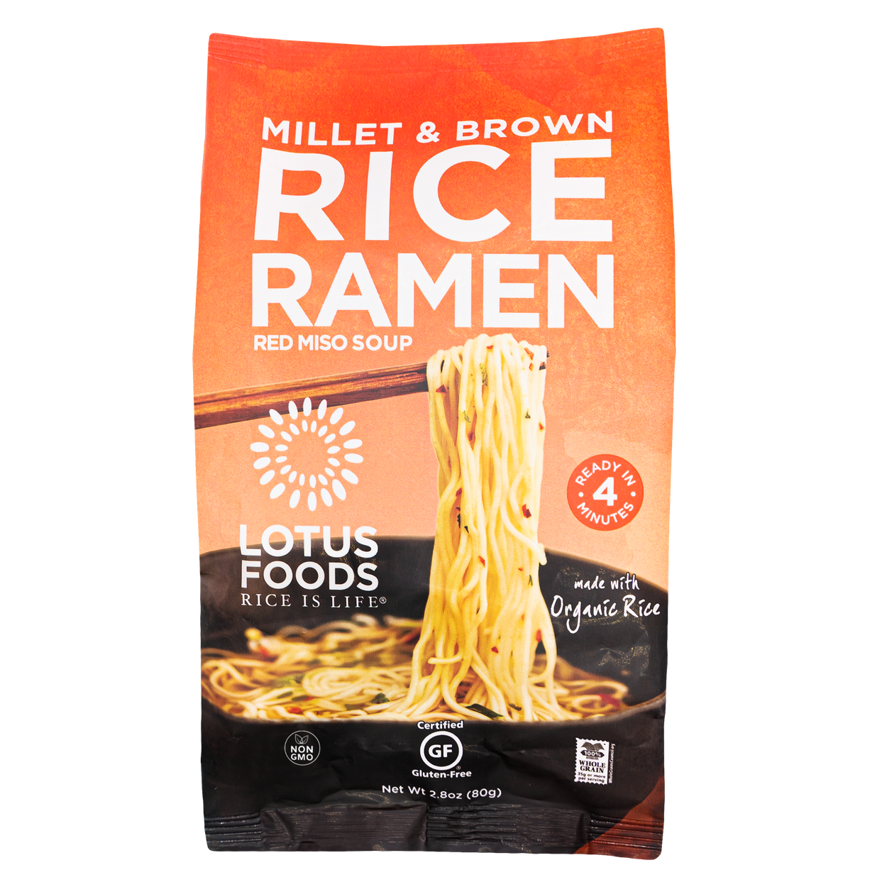 Lotus Foods Millet & Brown Rice Ramen with Red Miso Soup - Azure