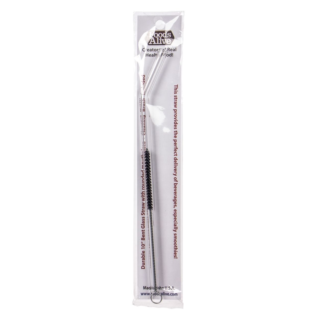 Drinking Straw Bent Reusable Glass 10 Inch 1 Unit