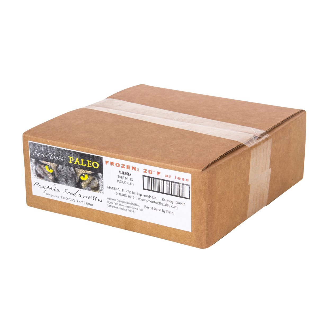 Savor Tooth Paleo Tortillas, 7 inch Pumpkin Seed, Organic, Frozen