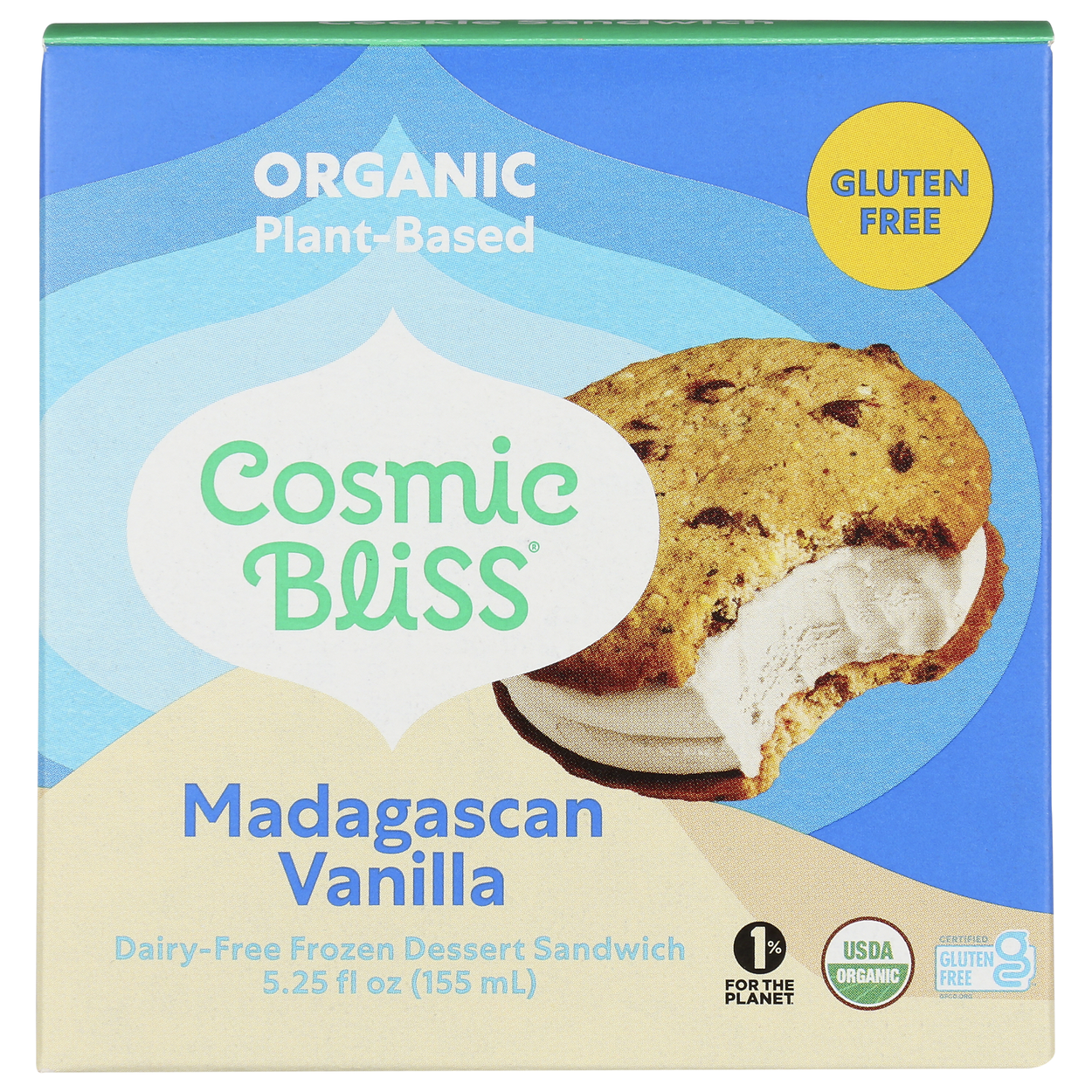 Cosmic Bliss Coconut Vanilla Ice Cream Sandwich, Cookie, GF