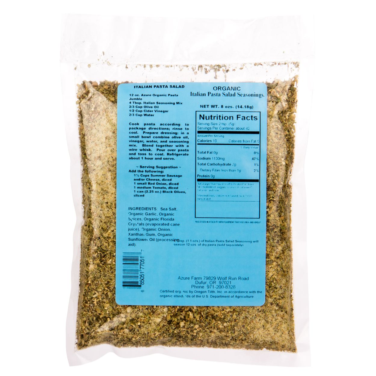 Azure Market Organics Italian Pasta Salad Seasoning Organic