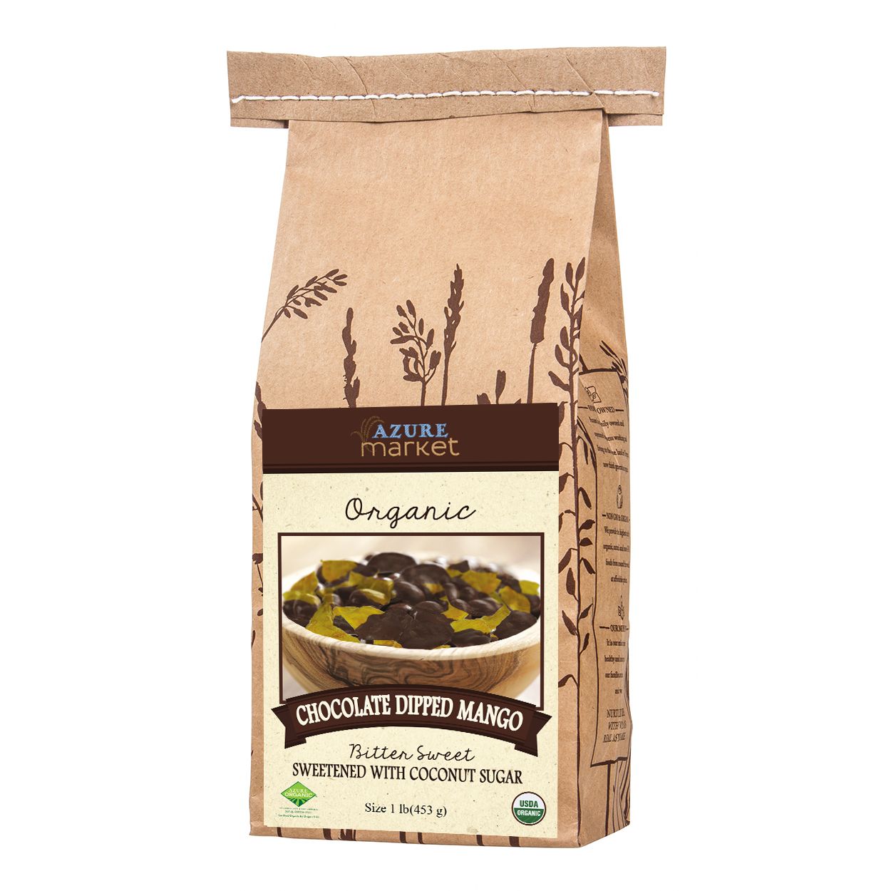 Azure Market Organics Bitter Sweet Dark Chocolate Dipped