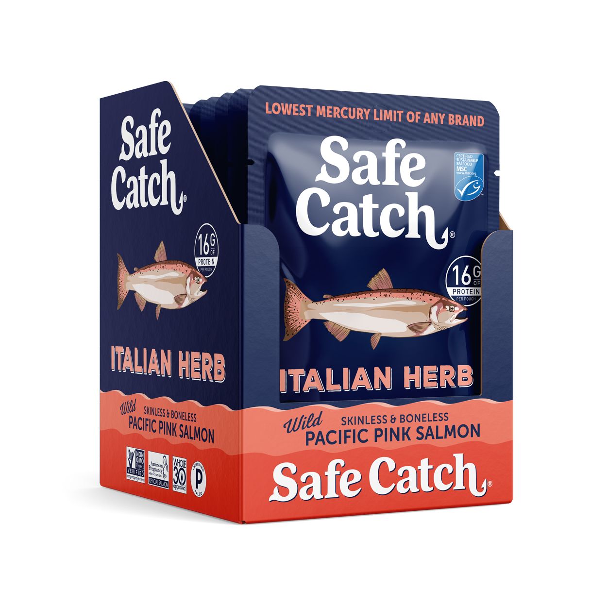 Safe Catch Wild Pink Salmon, Italian Herb, Pouch - Azure Standard