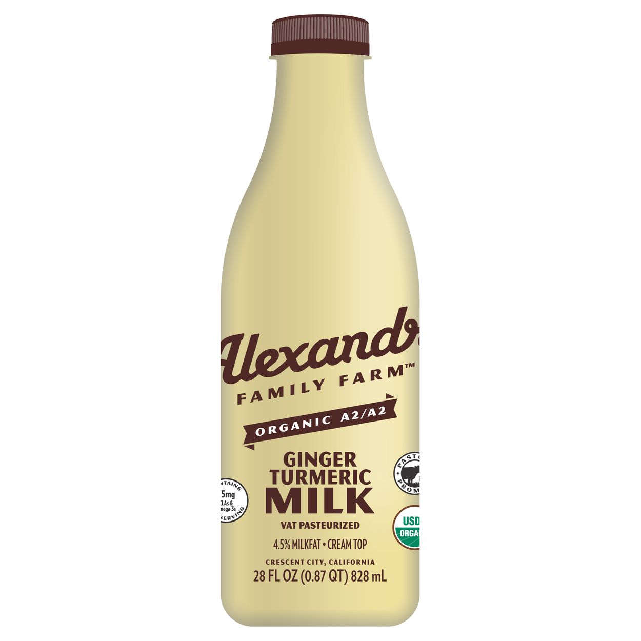 Alexandre Family Farm Ginger Turmeric Whole Milk, A2, Pasture