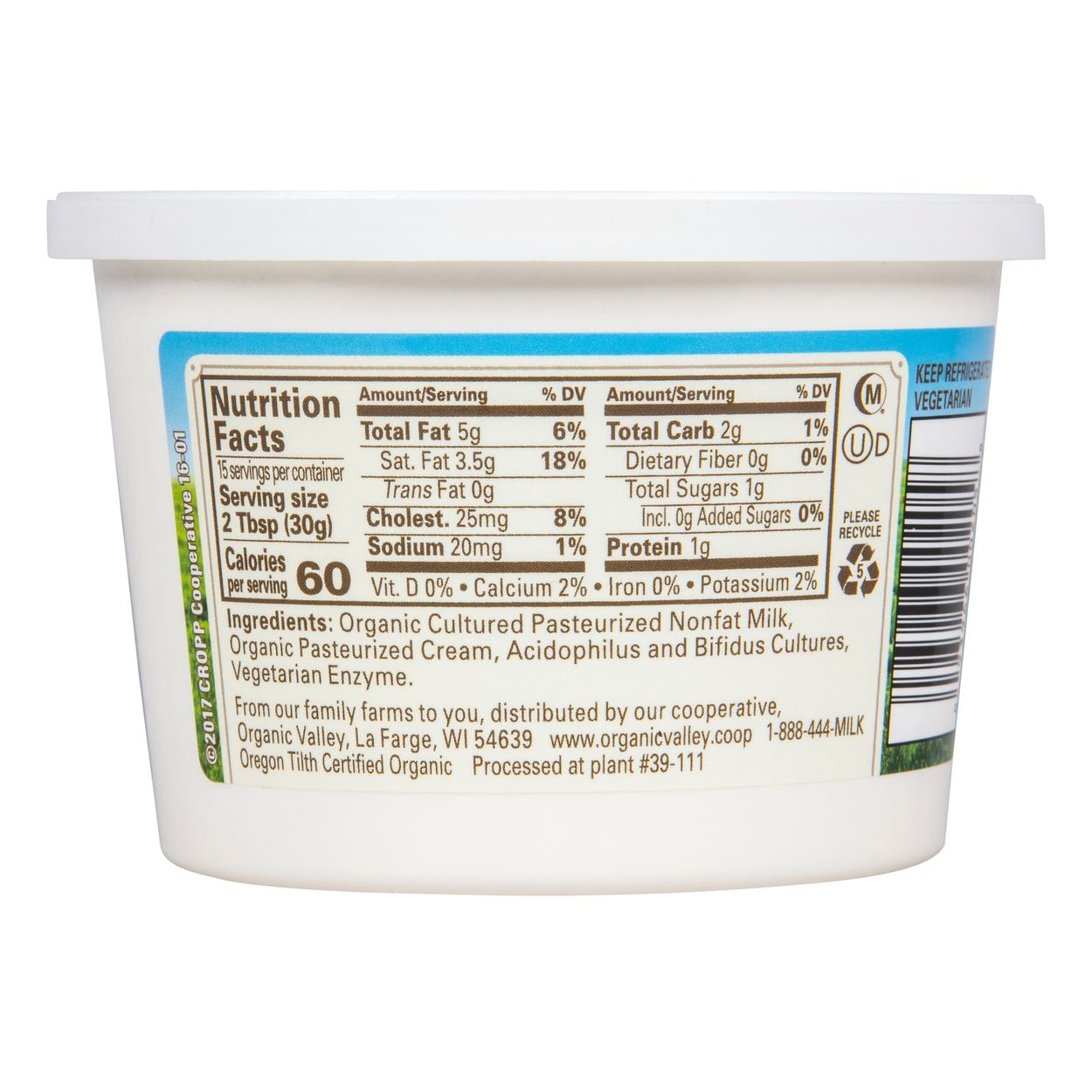 Organic Valley Sour Cream, Organic - Azure Standard