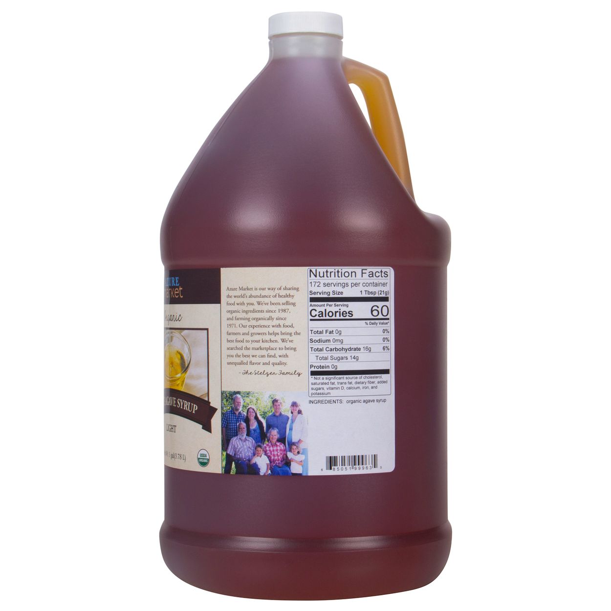 Azure Market Organics Agave Syrup, Blue, Light, Organic - Azure Standard