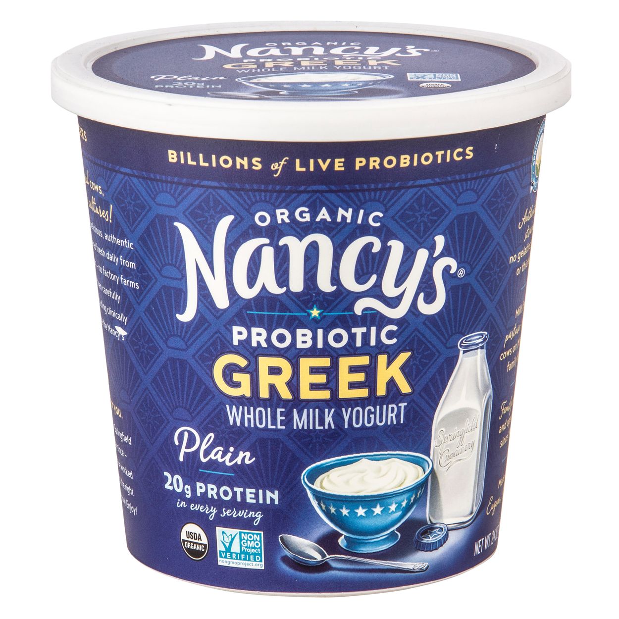 Nancy's Greek Yogurt, Whole Milk, Plain, Organic - Azure Standard