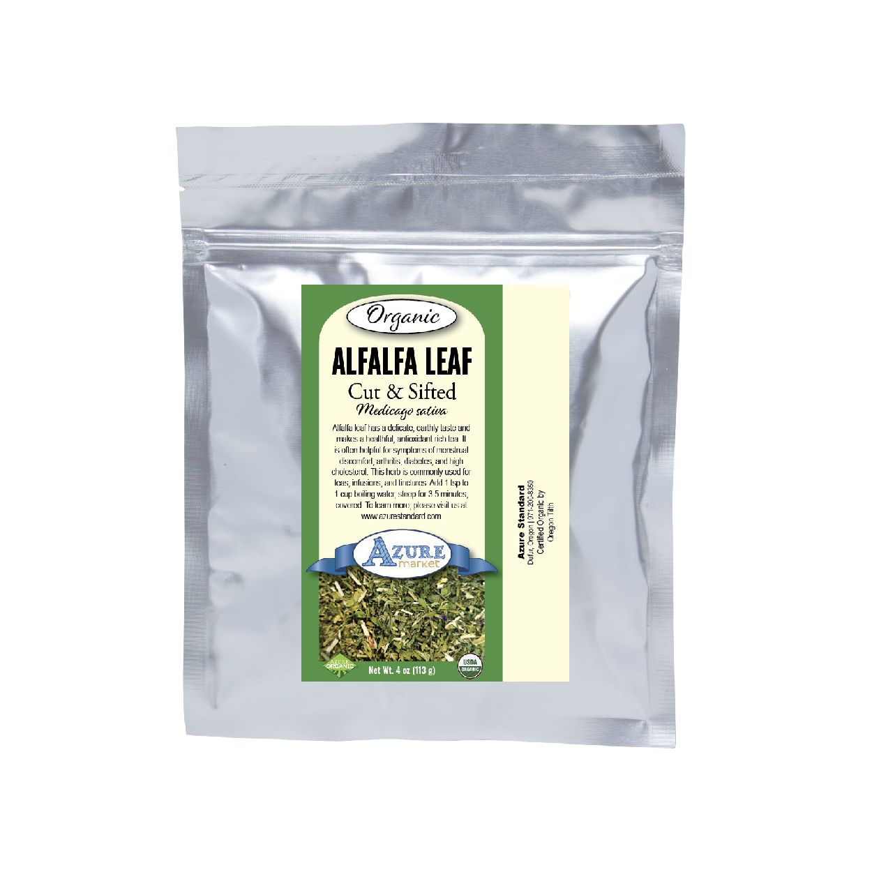 Azure Market Organics Alfalfa Leaf, Cut & Sifted, Organic - Azure