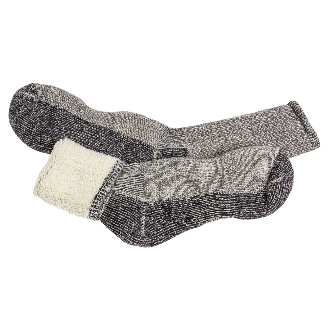 Maggie's Organics Wool Socks, Mountain Hiker, Black/Grey, Adult 9