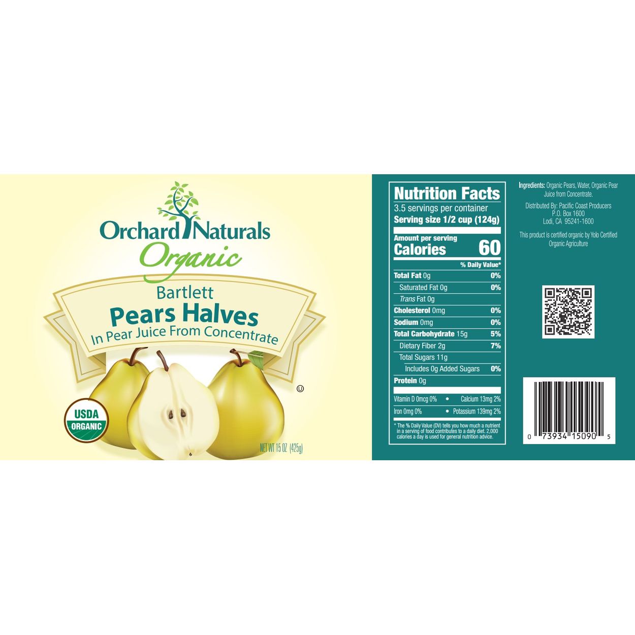 Orchard Naturals Pear, Halves, In Pear Juice, Organic - Azure Standard