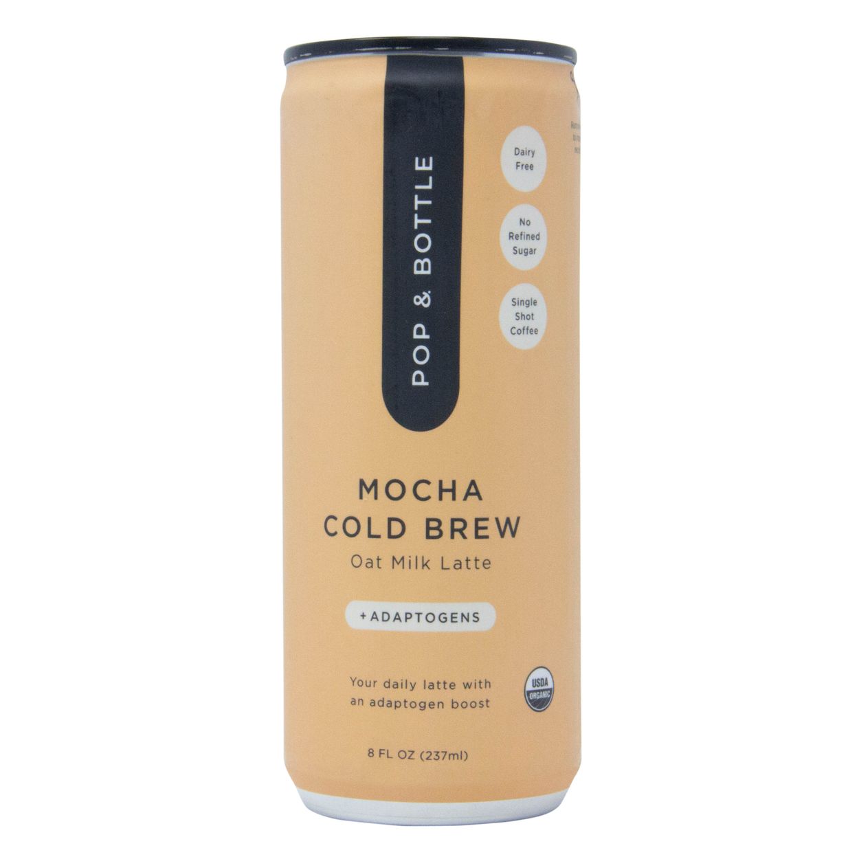 POP & BOTTLE Cold Brew Oat Milk Latte + Adaptogens, Mocha