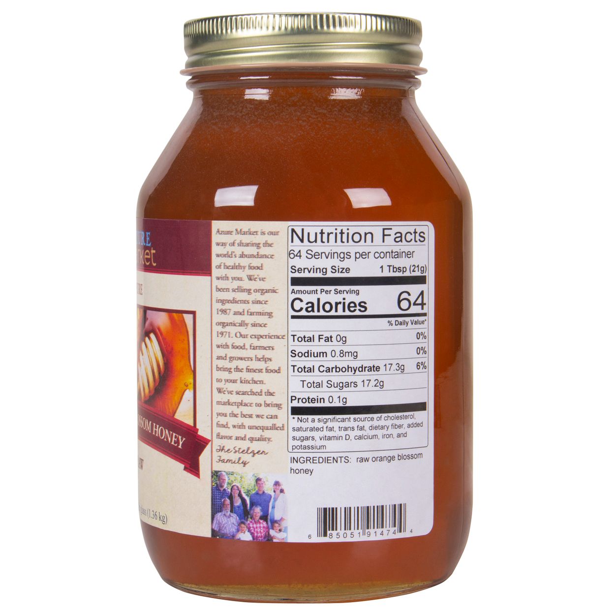 Azure Market Honey, Raw, Orange Blossom - Azure Standard