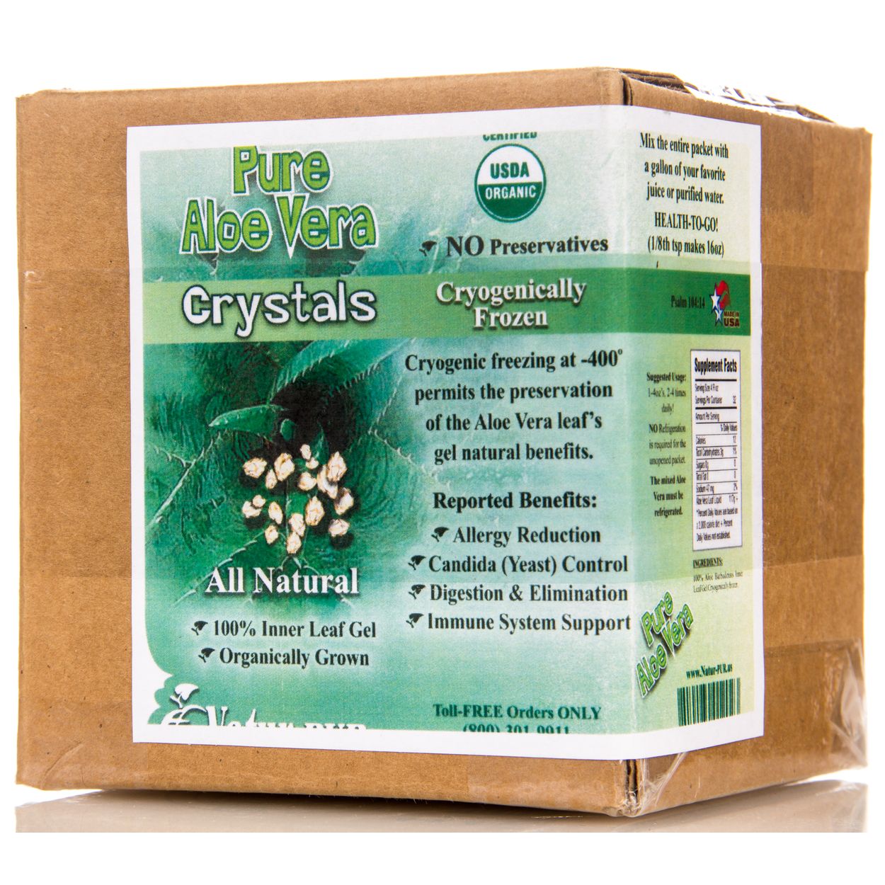 Natur-PUR Aloe Vera Crystals, Juice Mix, Pure Inner-Gel, Organic