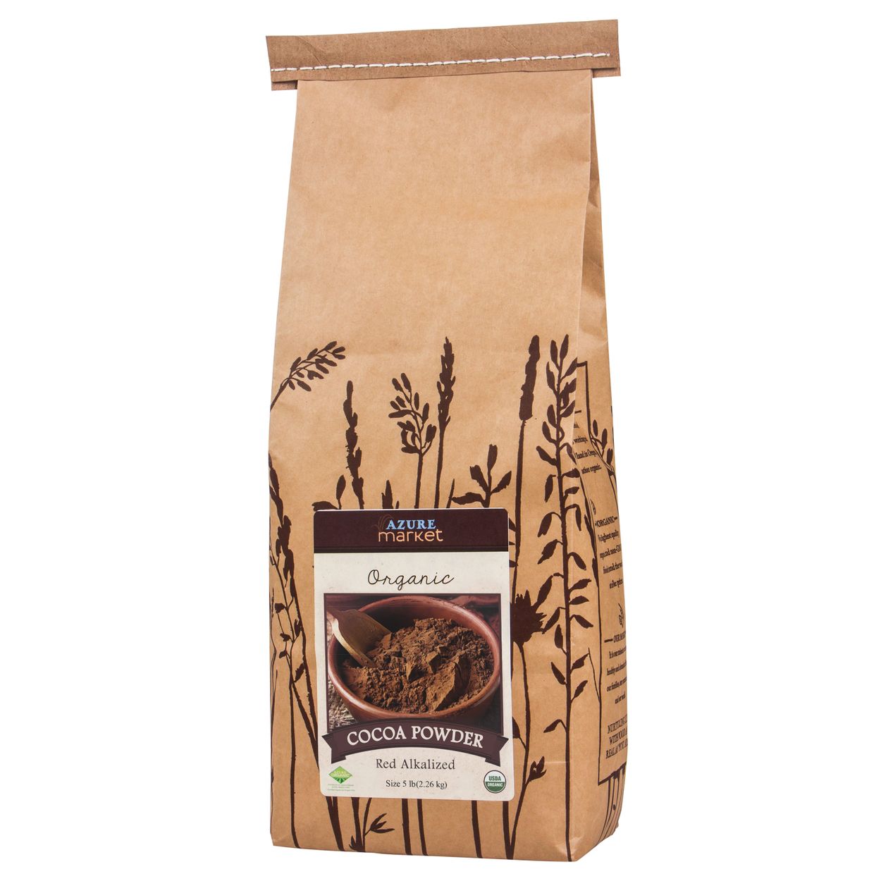 菓子 DI COCOA POWDER 2kg Azure Market Organics Cocoa Powder Red Alkalized, Organic