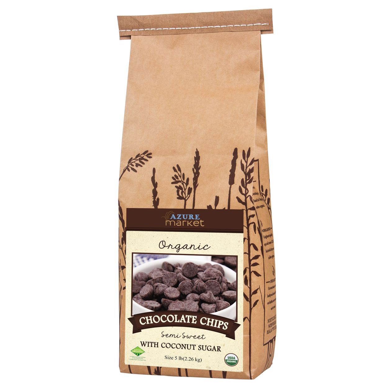 Azure Market Organics Chocolate Chips, Semi Sweet, Coconut Sugar