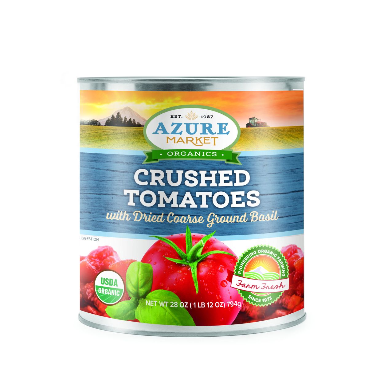 Azure Market Organics Crushed Tomatoes (Coarse Ground) with Basil