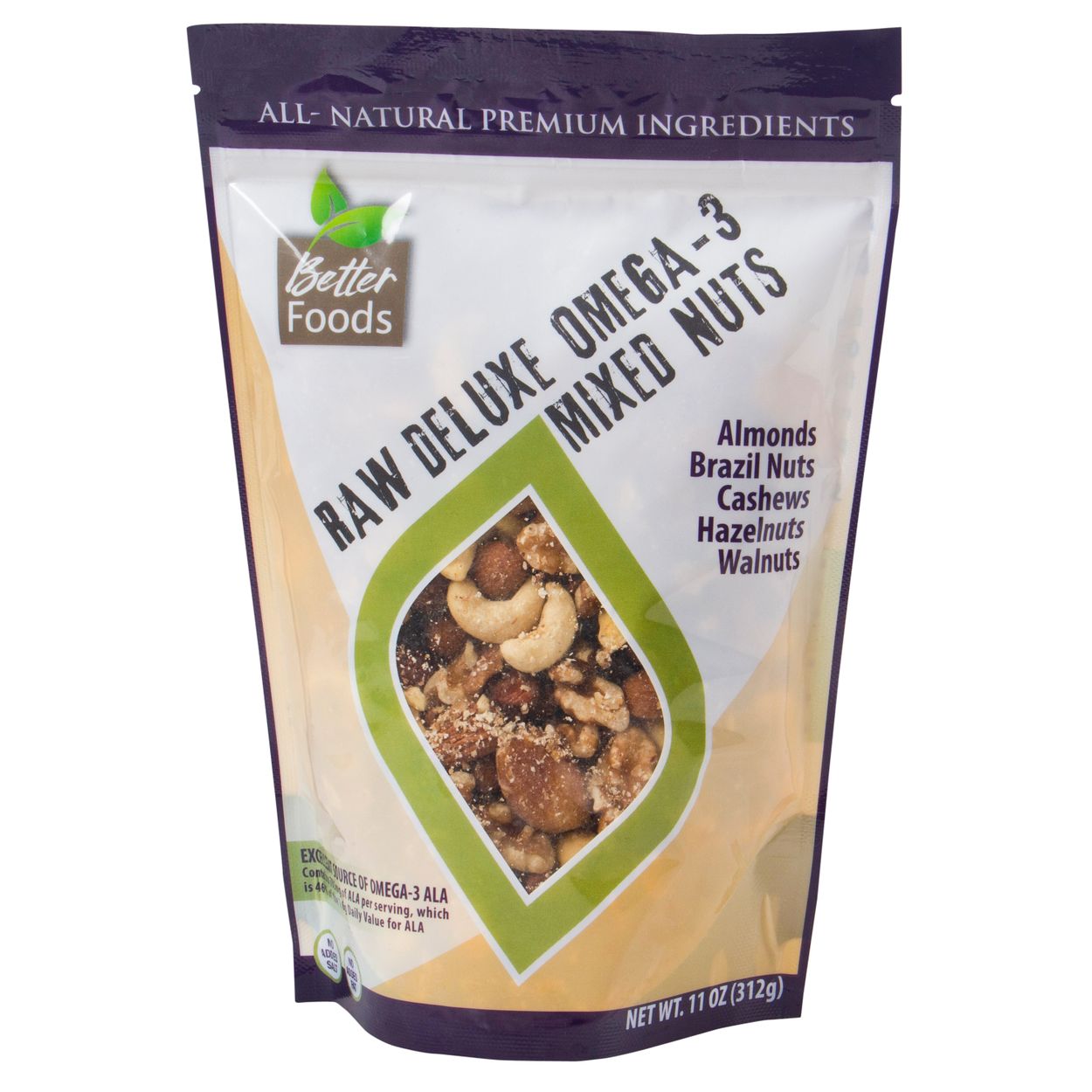 BetterFoods Mixed Nuts, Unsalted, Deluxe Omega-3, Raw - Azure Standard