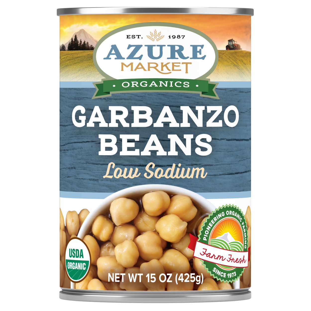 Azure Market Organics Garbanzo Beans, Low Sodium, Organic - Azure