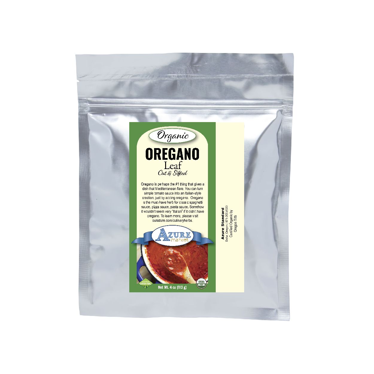 Azure Market Organics Oregano Leaf, Cut & Sifted, Organic - Azure