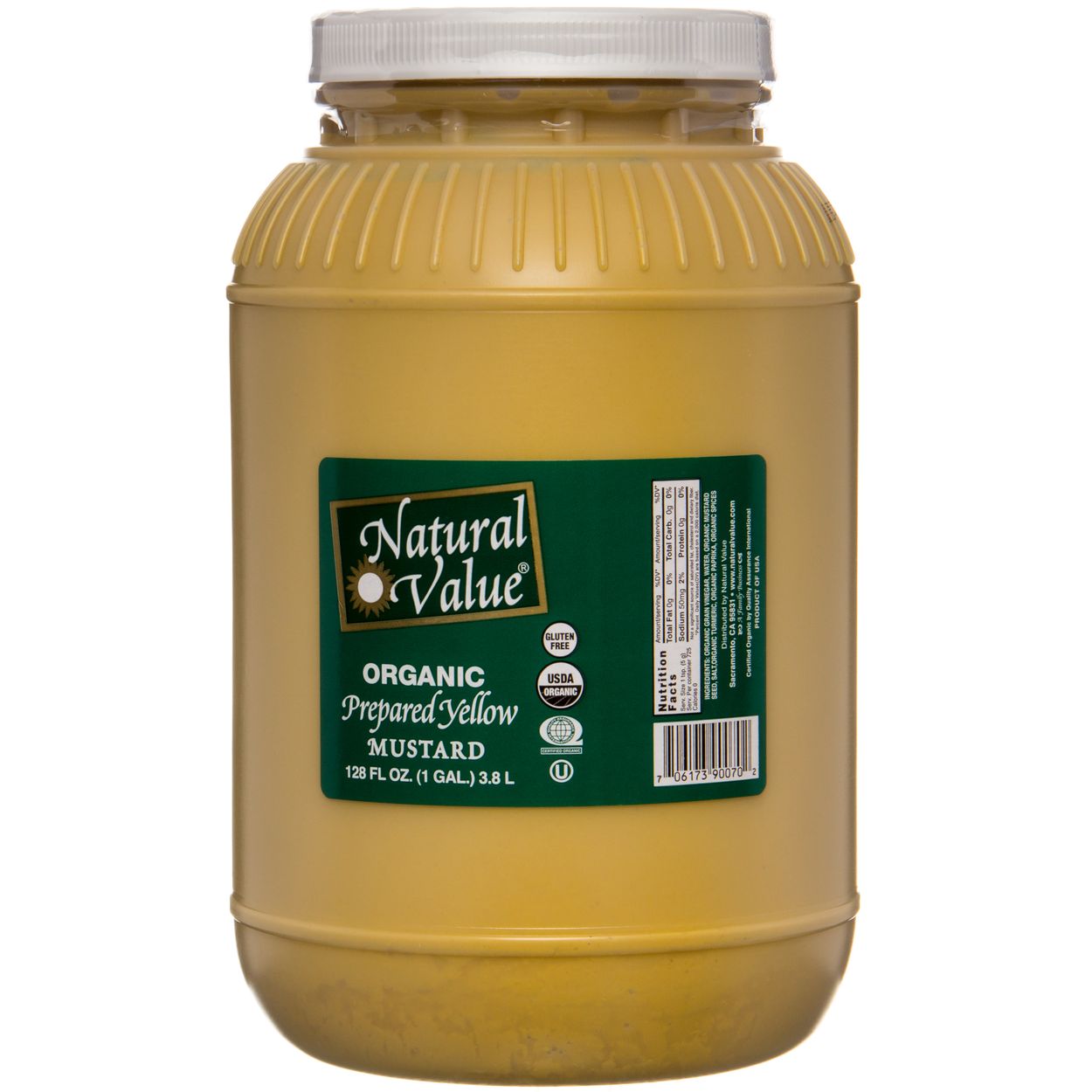 Natural Value Yellow Mustard Organic Azure Standard Our organic yellow mustard is a healthier version of the classic condiment and contains no preservatives, added sugar or artificial colors. yellow mustard organic 4 x 1 gallon