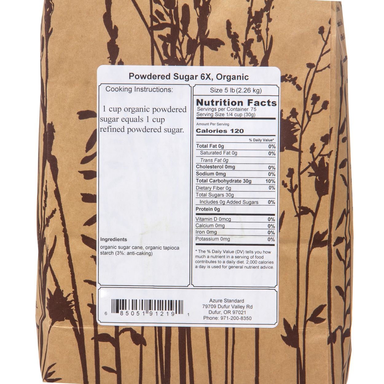 Azure Market Organics Powdered Sugar 6X, Organic - Azure Standard