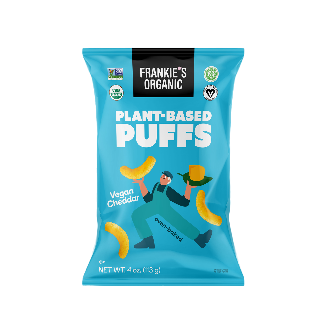 Frankie's Organic Puffs, Plant-Based, Vegan Cheddar, Organic