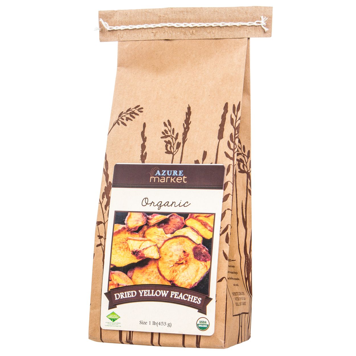 Azure Market Organics Peaches, Yellow, Dried, Organic - Azure Standard