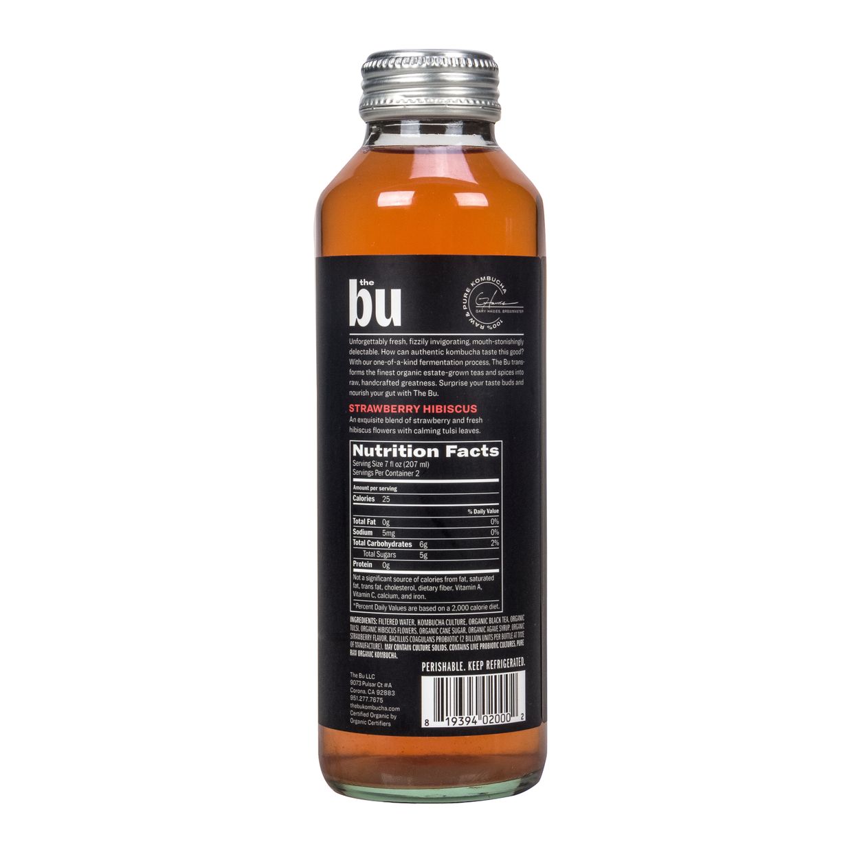 The Bu Kombucha Kombucha, Strawberry, Raw, Organic - Azure Standard