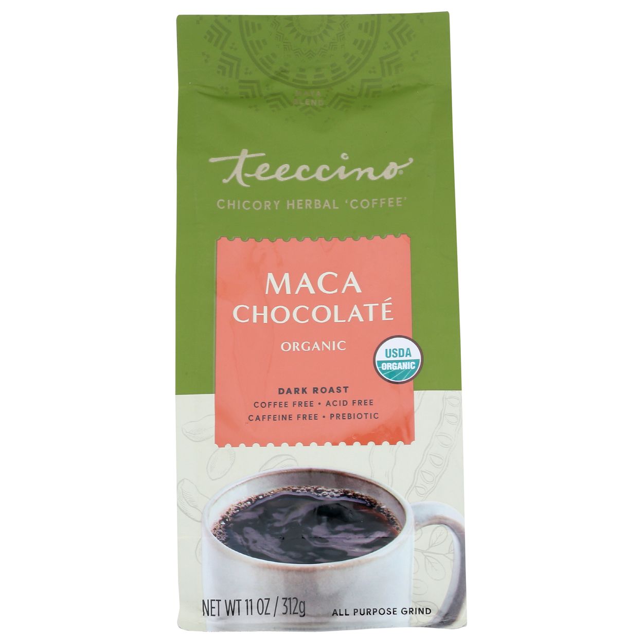 Teeccino Maca Chocolate, Chicory, Herbal Coffee, Organic - Azure