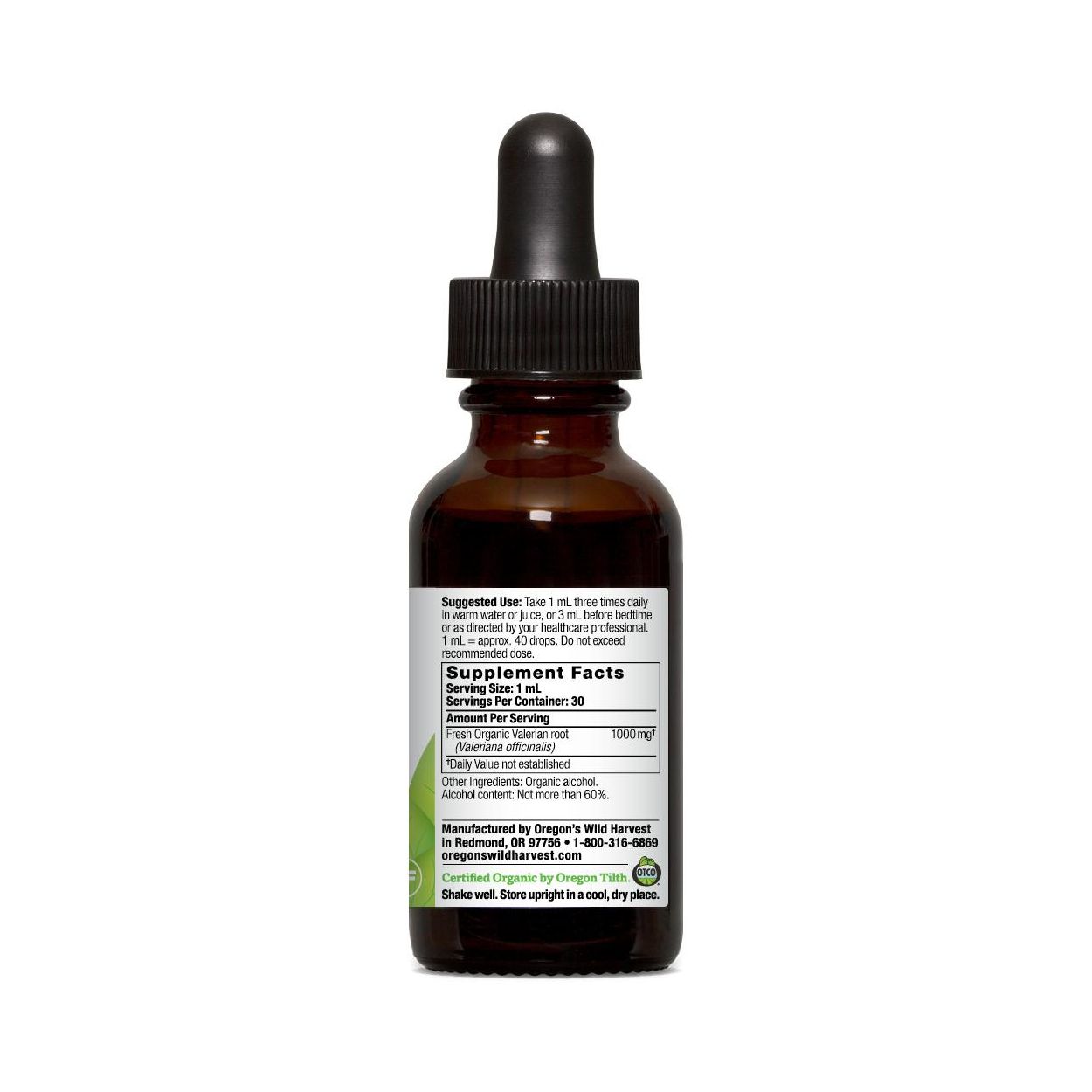 【あ】TRUE計30ml Oregon's Wild Harvest Valerian, Extract, Organic - Azure Standard