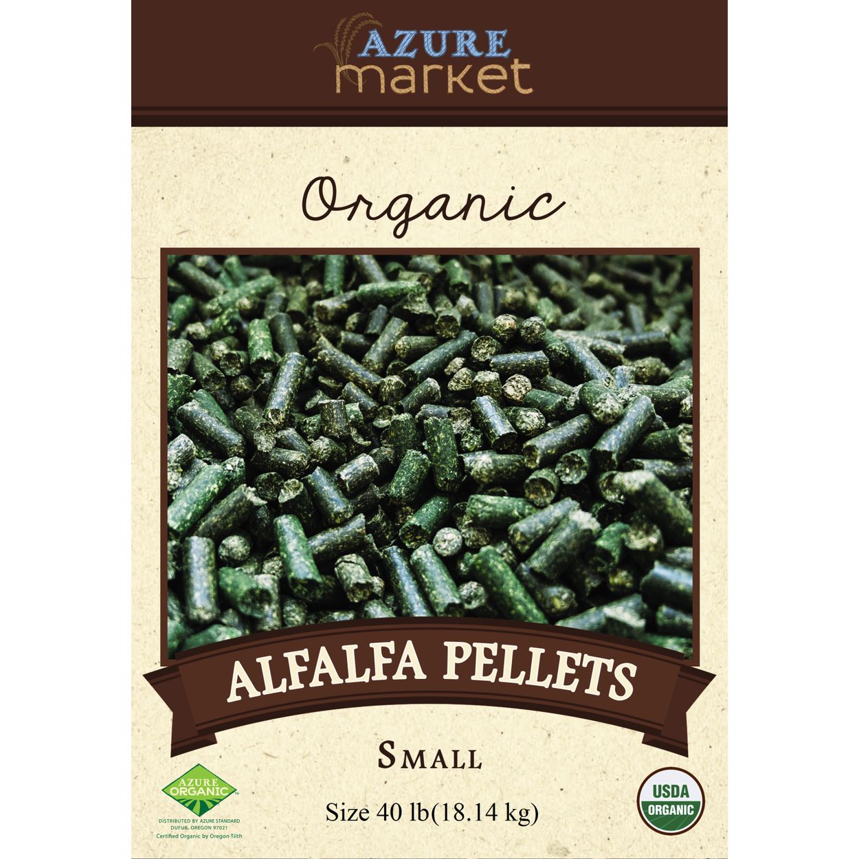 Azure Market Organics Alfalfa Pellets, Small, Organic - Azure Standard
