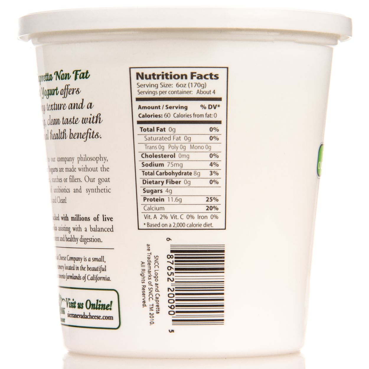 Sierra Nevada Cheese Company Goat Yogurt Non Fat Azure Standard