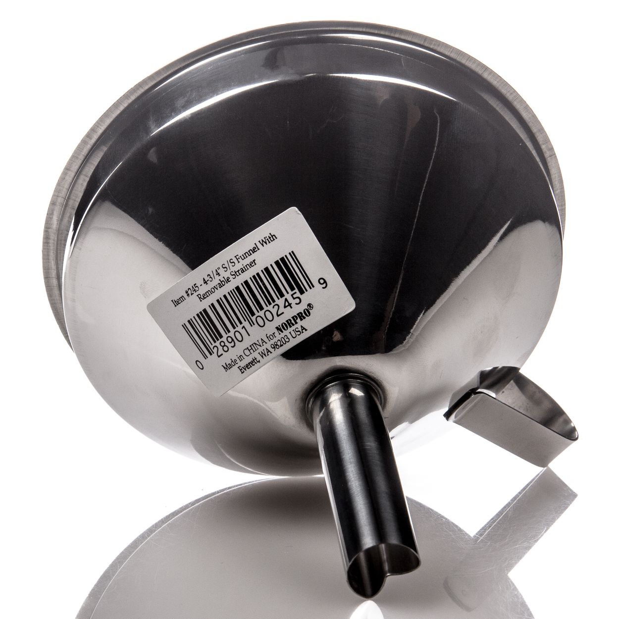 Norpro 4 ¾ Inch Stainless Steel Funnel with Detachable Strainer