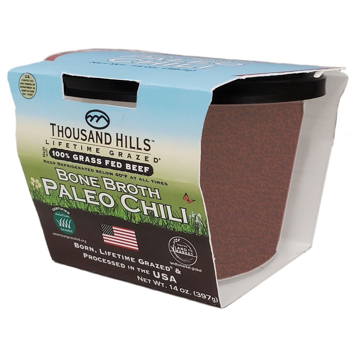 Thousand Hills Chili, Bone Broth Paleo, Grass-Fed, Frozen