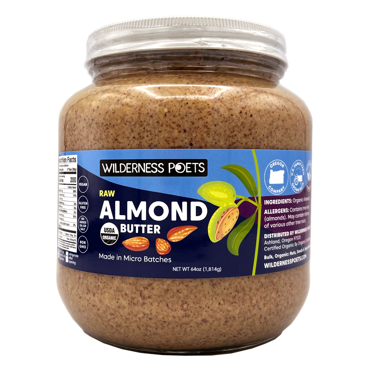 Wilderness Poets Almond Butter, Raw, Organic - Azure Standard