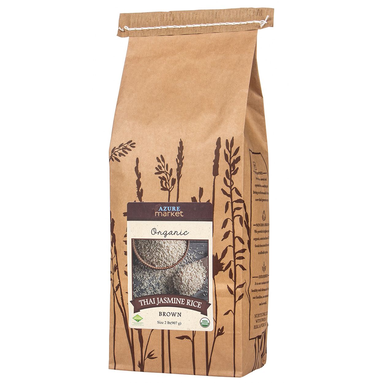 Azure Market Organics Rice, Thai Jasmine Brown, Organic - Azure
