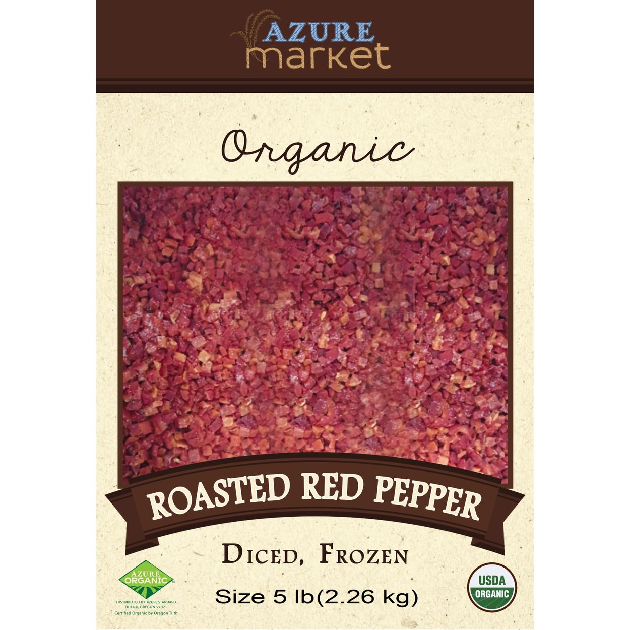 M.K.R Red pepper専用出品 Azure Market Organics Roasted Red Pepper, Diced, Frozen, Organic