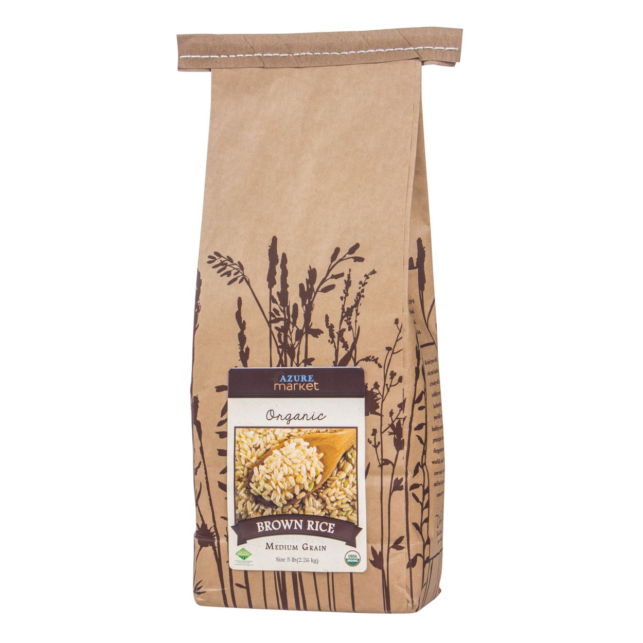 Azure Market Organics Rice, Medium Grain, Brown Organic - Azure